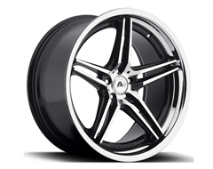Adventus Wheels AVS-1 - Gloss Black Machined with Stainless Steel Lip