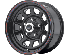 American Racing Wheels AR767 Steel Gloss Black with Red and Blue Stripe